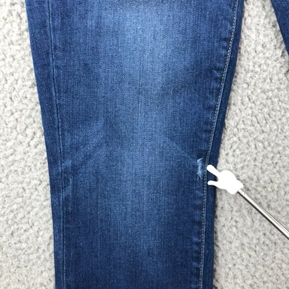 PAIGE Womens Size 27 Skyline Skinny Distressed Raw Hem Stretch Denim Jeans - Picture 4 of 16